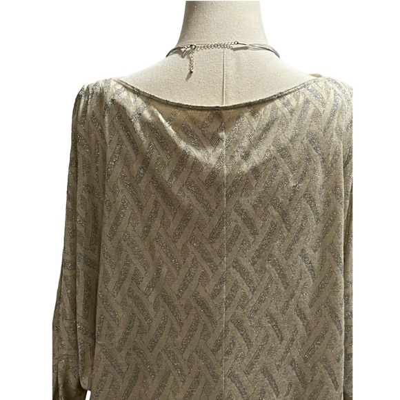 Nine & Co Ladies Dress Beige Silver Grey Dolman Cold Shoulder Cowl Neck 10 - Picture 2 of 15